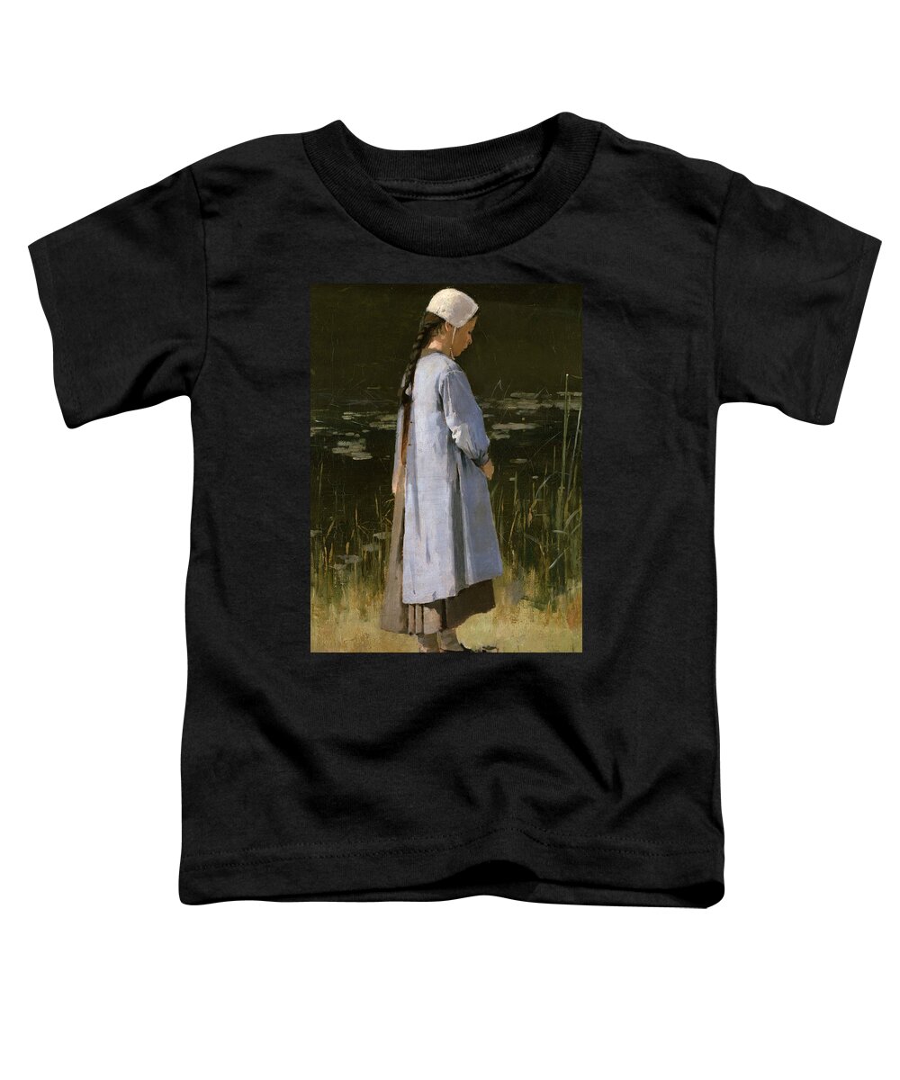 Theodore Robinson Toddler T-Shirt featuring the painting Angelus by Theodore Robinson