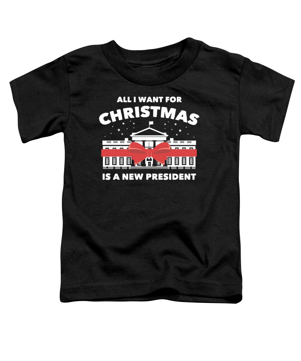 Anti-trump Toddler T-Shirt featuring the digital art Anti Donald Trump Christmas Edition Vote For Dems Dark by Nikita Goel