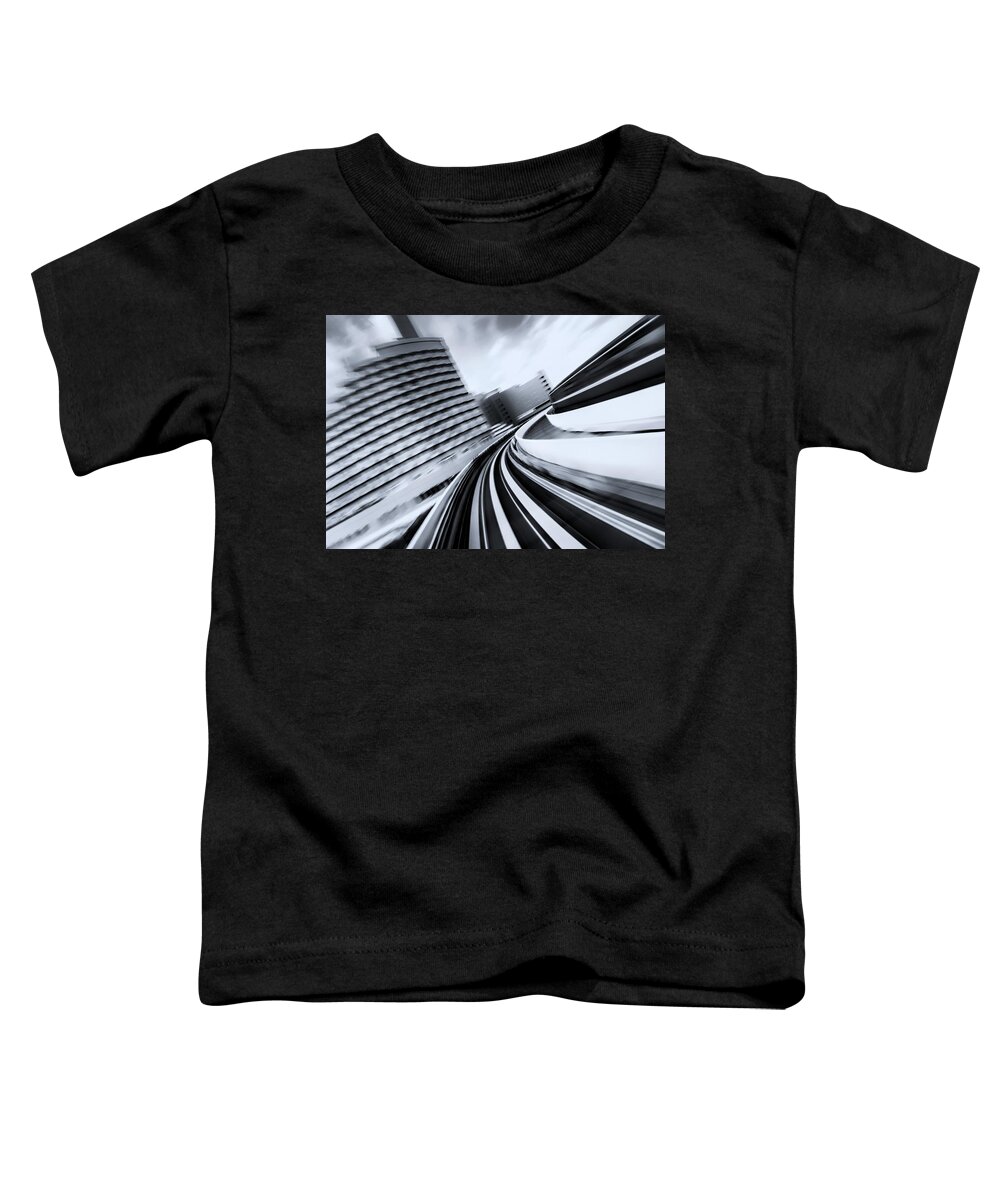 Black And White Toddler T-Shirt featuring the photograph Architecture in motion by Ponte Ryuurui