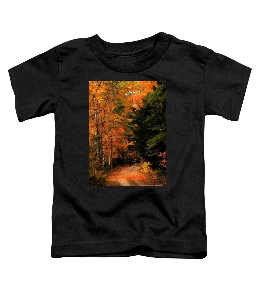Landscape Toddler T-Shirt featuring the photograph Autumn Trail by Marcia Lee Jones