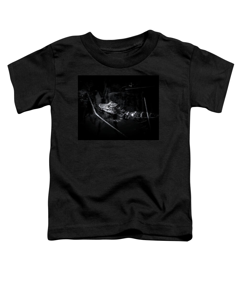 Alligator Toddler T-Shirt featuring the photograph Baby Alligator at Sunrise by Mark Andrew Thomas