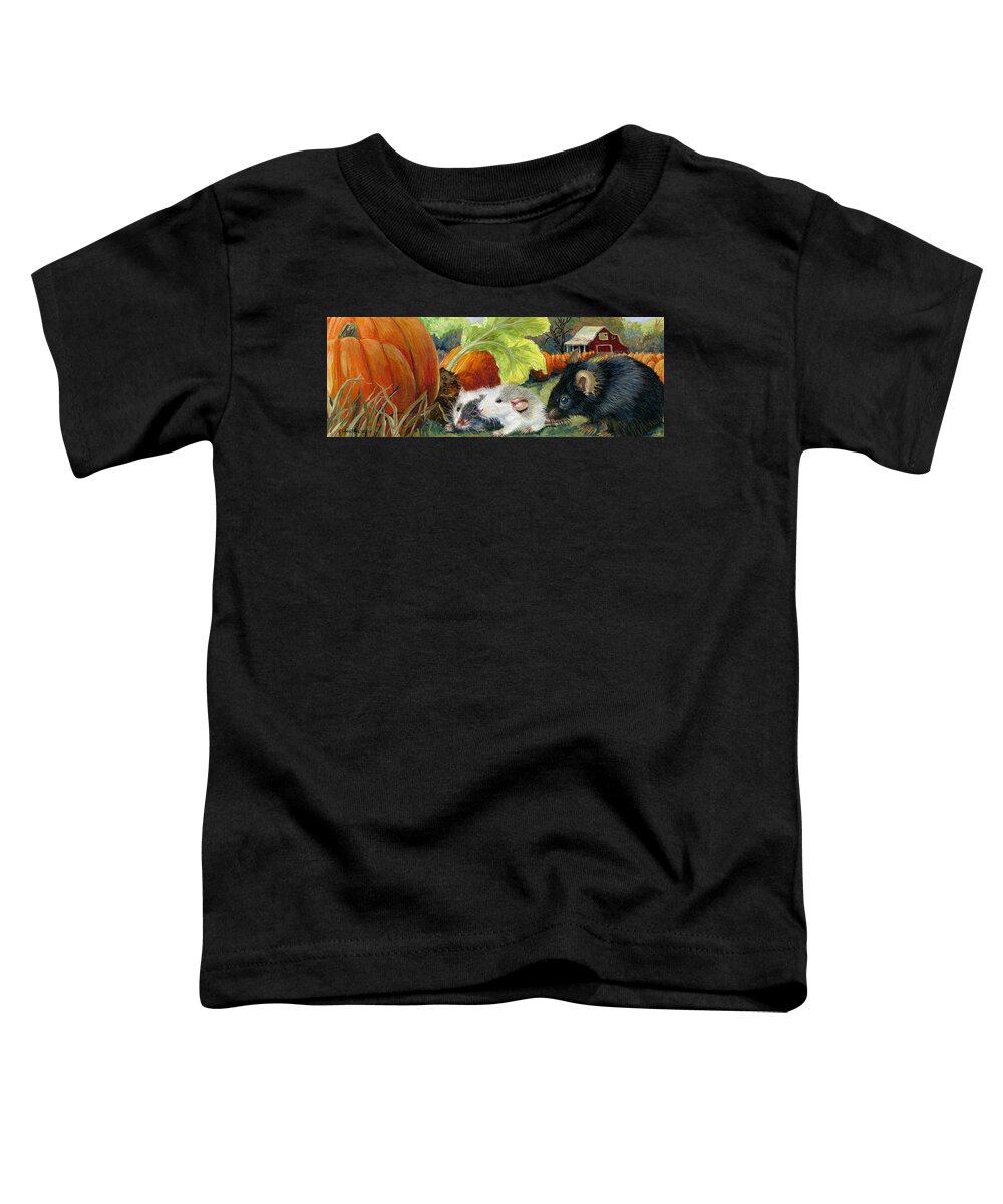 Mice Toddler T-Shirt featuring the painting Baby's First Autumn by Jacquelin L Vanderwood Westerman