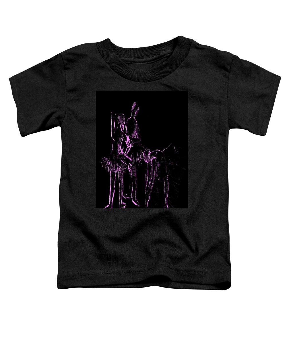 Ballet Toddler T-Shirt featuring the digital art Ballet Before the Curtain Rises by Movie Poster Prints