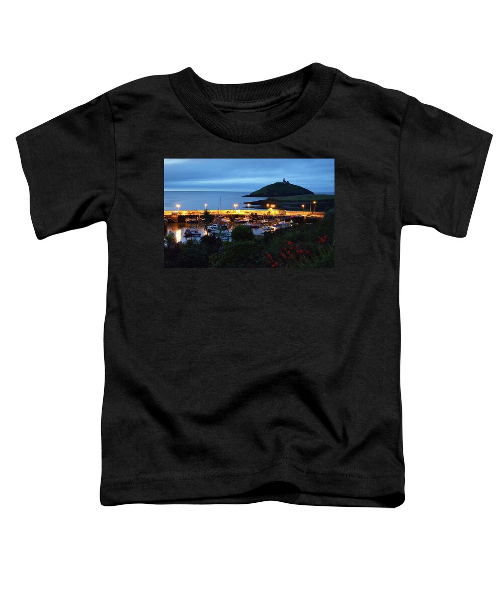Travelpixpro Toddler T-Shirt featuring the photograph Ballycotton Ireland Marina Harbour and Lighthouse East County Cork by Shawn O'Brien