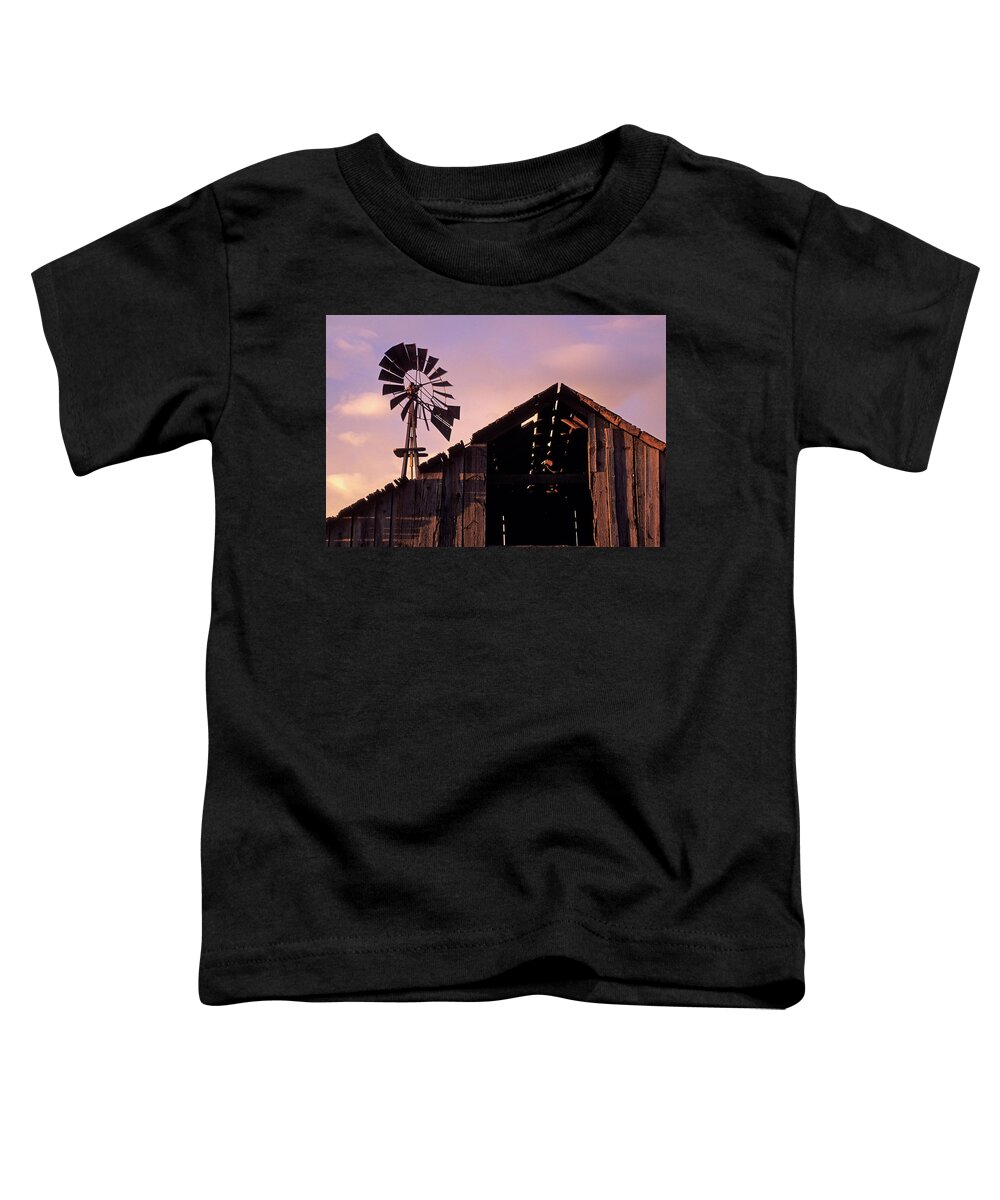 Outdoors Toddler T-Shirt featuring the photograph Barn and Windmill by Doug Davidson