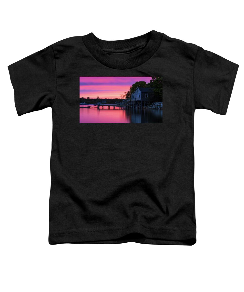 Bass Harbor Toddler T-Shirt featuring the photograph Bass Harbor Sunset by Holly Ross