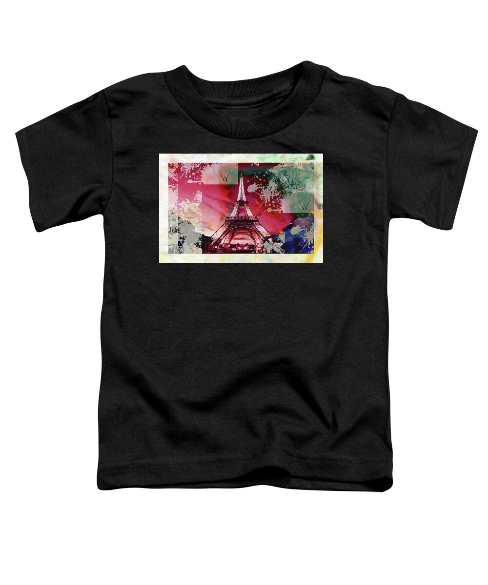 Paris Toddler T-Shirt featuring the painting Bastille Day 1 by Priscilla Huber