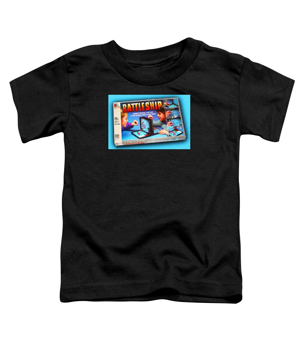 Battleship Toddler T-Shirt featuring the painting Battleship Board Game Painting by Tony Rubino