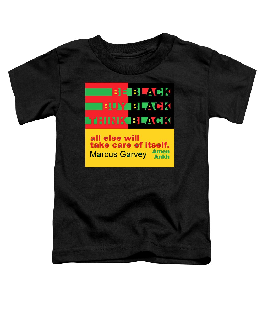 Be Black Rbg Toddler T-Shirt featuring the digital art Be Black rbg by Adenike AmenRa