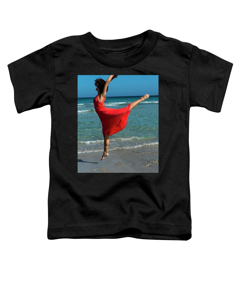 Dance Toddler T-Shirt featuring the photograph Beach Dancer by Ann Tracy