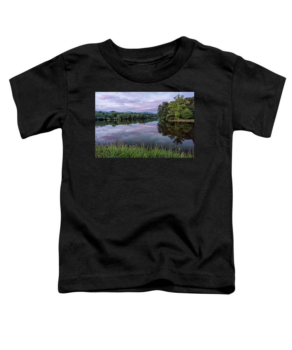 Asheville Toddler T-Shirt featuring the photograph Beaver Lake Reflections by Louise Lindsay