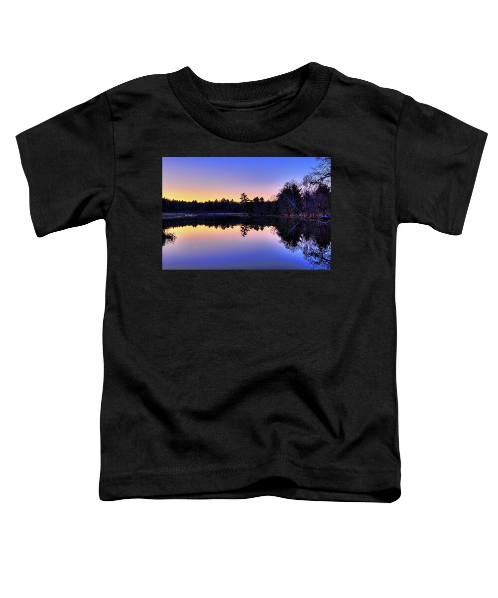 Sunrise Toddler T-Shirt featuring the photograph Before Sunrise On Bentley Pond by Dale Kauzlaric