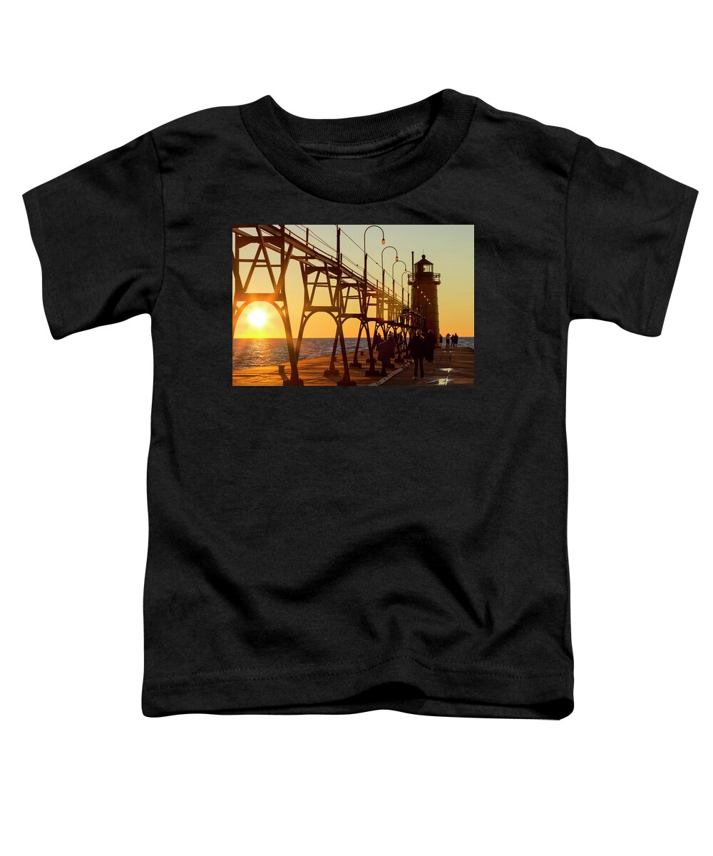 South Haven Toddler T-Shirt featuring the photograph Big Bright Sunset by Tammy Chesney