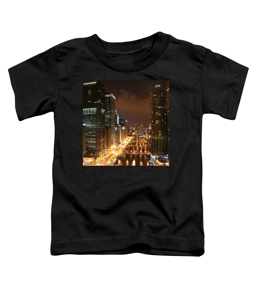 Cityscape Toddler T-Shirt featuring the photograph Big City Lights by Julie Lueders 