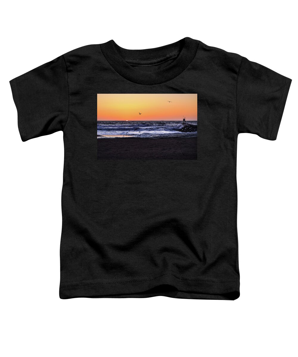 Birds Toddler T-Shirt featuring the photograph Birds at Sunrise by Nicole Lloyd