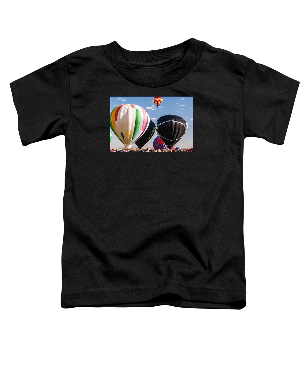 Hot Air Balloons Toddler T-Shirt featuring the photograph Black by Charles McCleanon