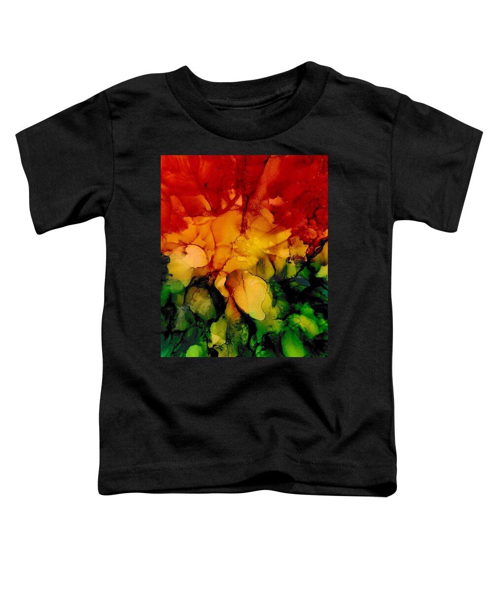 Abstract Toddler T-Shirt featuring the painting Blown Away by Louise Adams