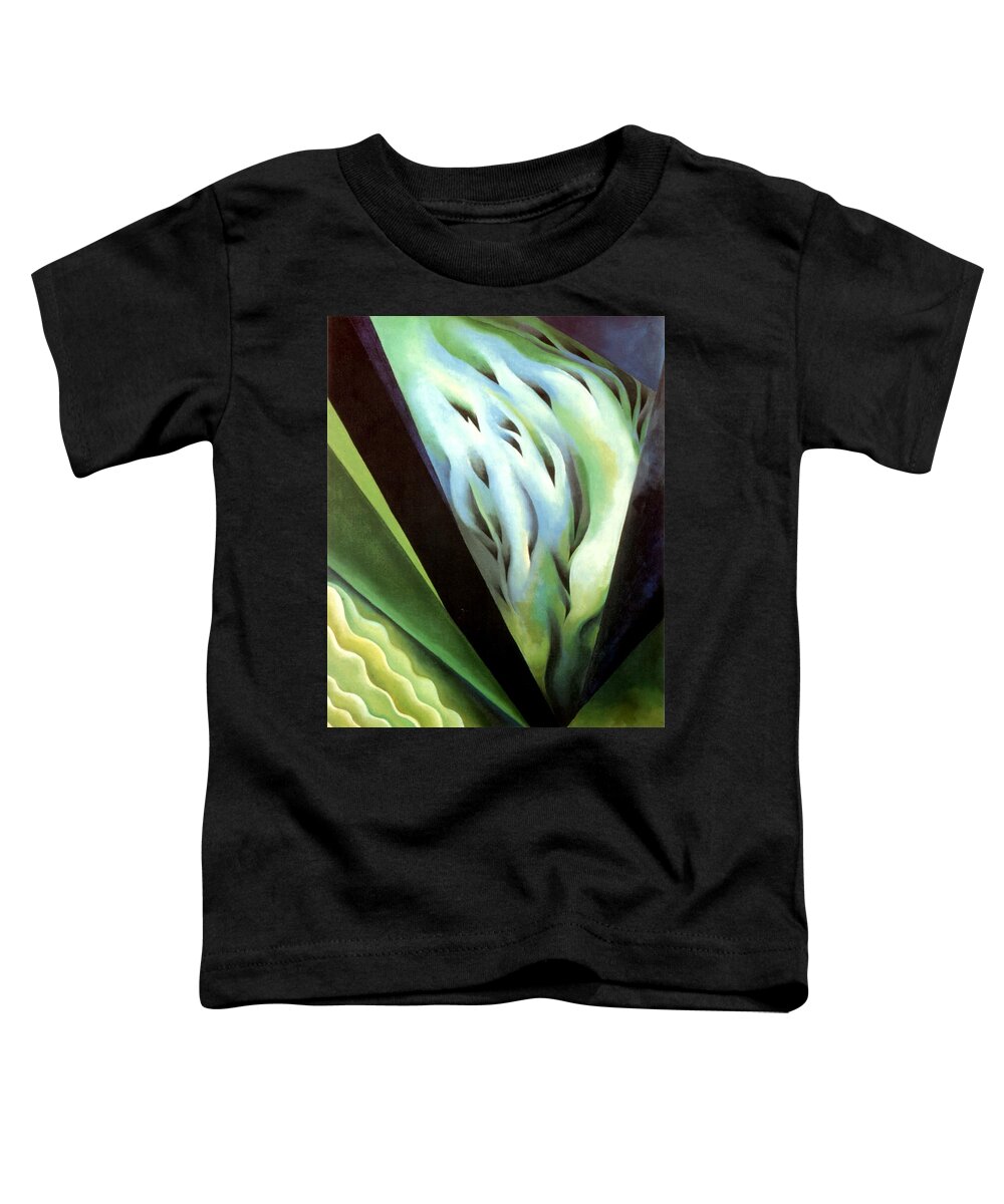 Georgia Toddler T-Shirt featuring the painting Blue Green Music by Georgia OKeefe