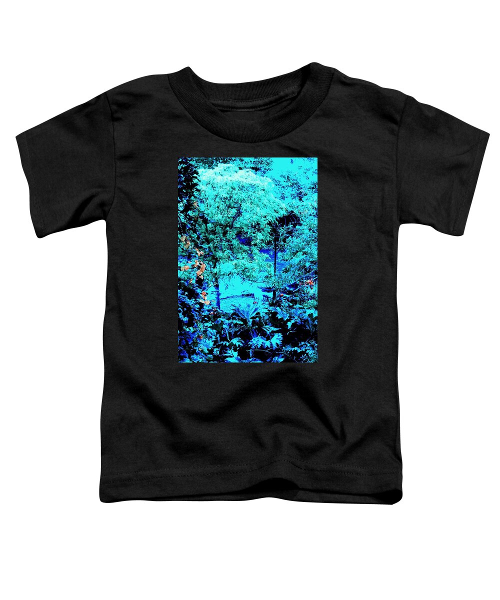Blue Toddler T-Shirt featuring the digital art Blue Portal by Lessandra Grimley