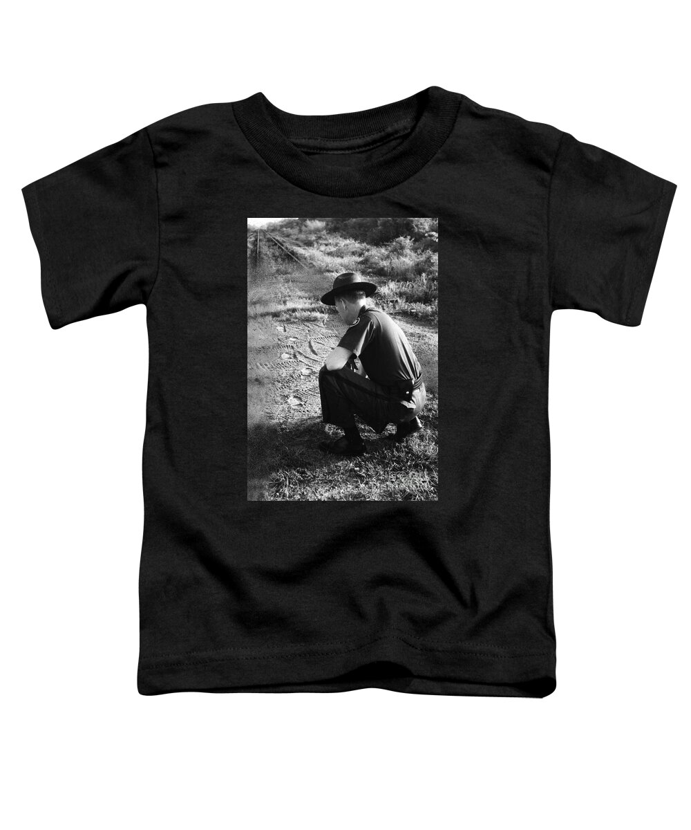 1957 Toddler T-Shirt featuring the photograph Border Patrol Inspector by Granger