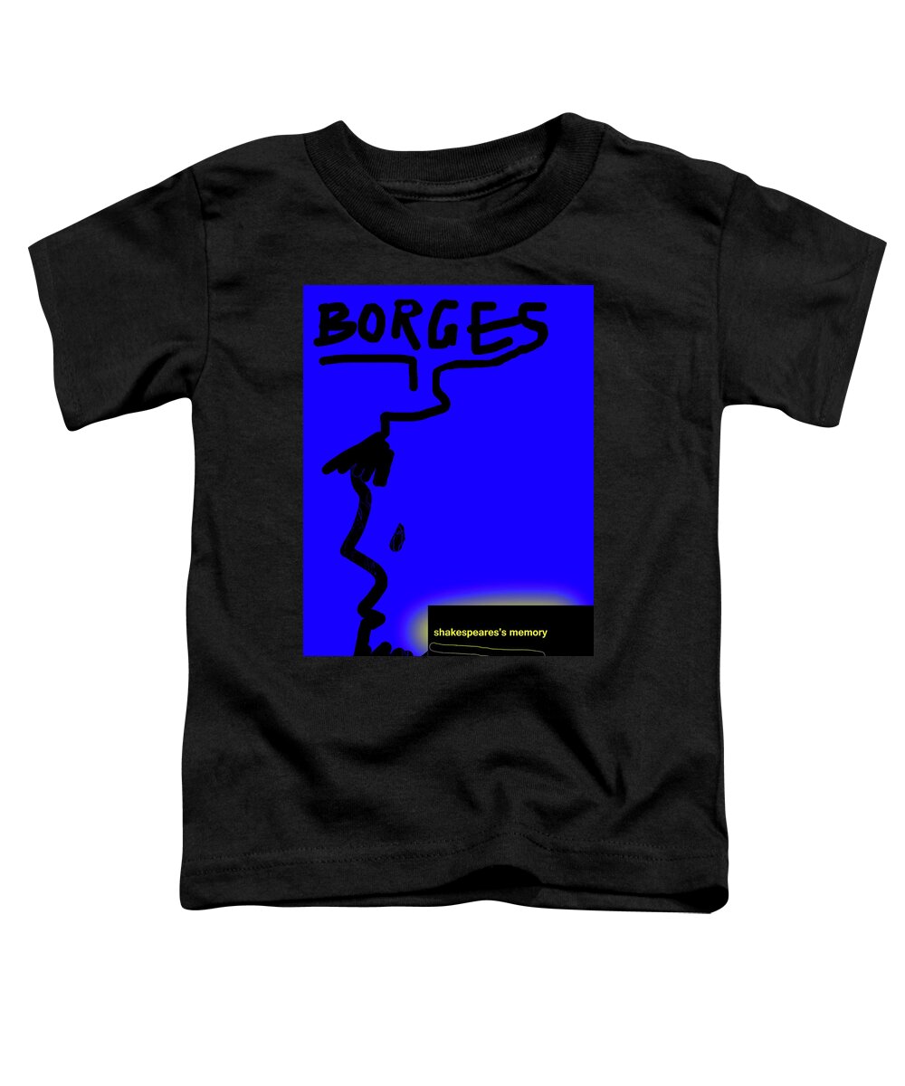 Borges Toddler T-Shirt featuring the drawing Borges Shakespeares Memory by Paul Sutcliffe