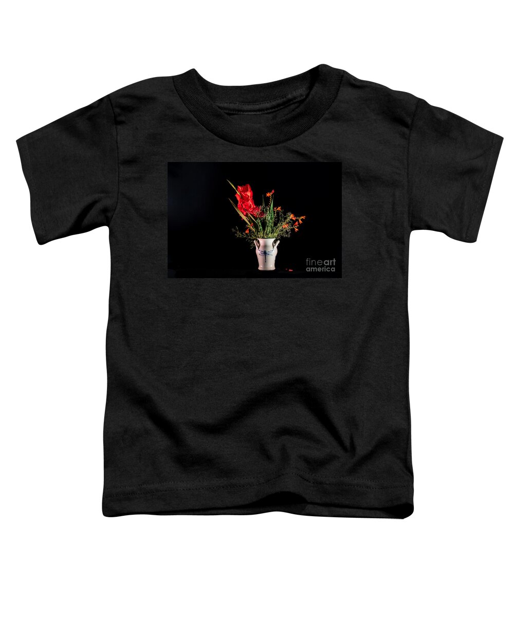 Bouguet In Red Toddler T-Shirt featuring the photograph Bouquet in red by Torbjorn Swenelius