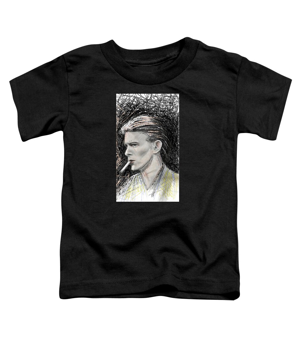 David Bowie Toddler T-Shirt featuring the mixed media David Bowie Pop Chameleon by Mark Tonelli