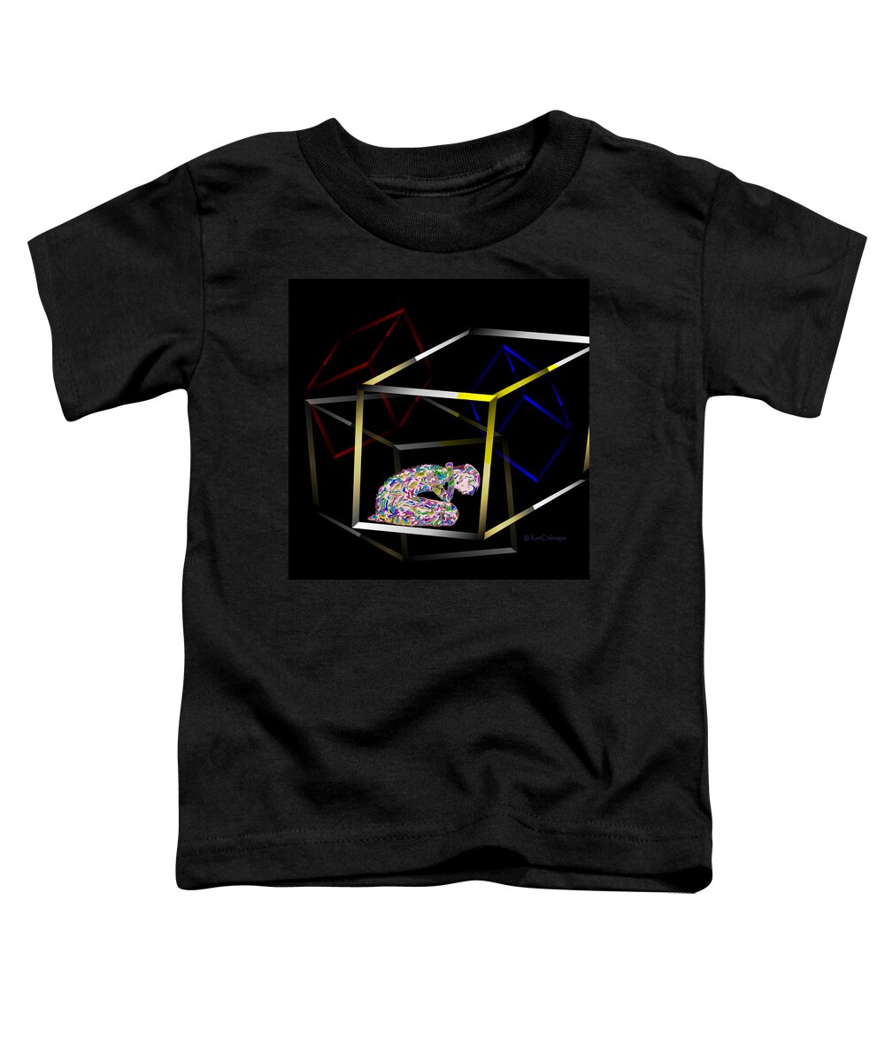 Abstract Toddler T-Shirt featuring the digital art Boxed In Digital Abstract by Kae Cheatham