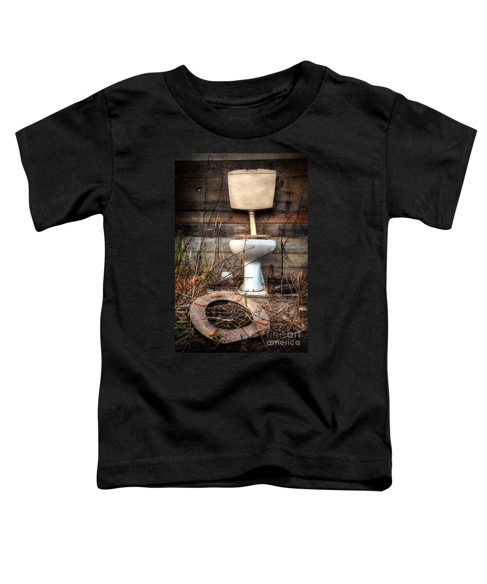 Abandoned Toddler T-Shirt featuring the photograph Broken Toilet by Carlos Caetano