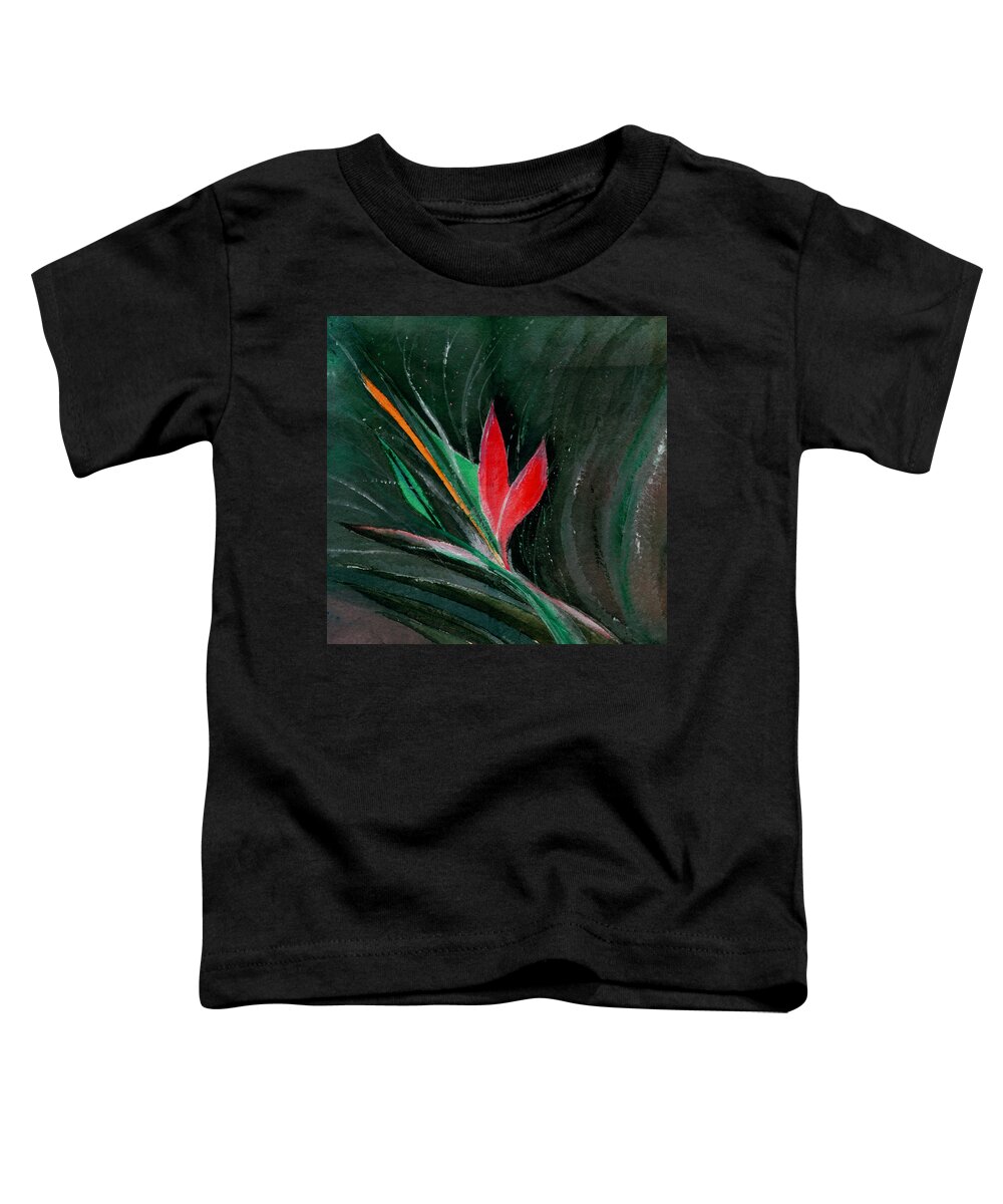 Flower Toddler T-Shirt featuring the painting Budding by Anil Nene