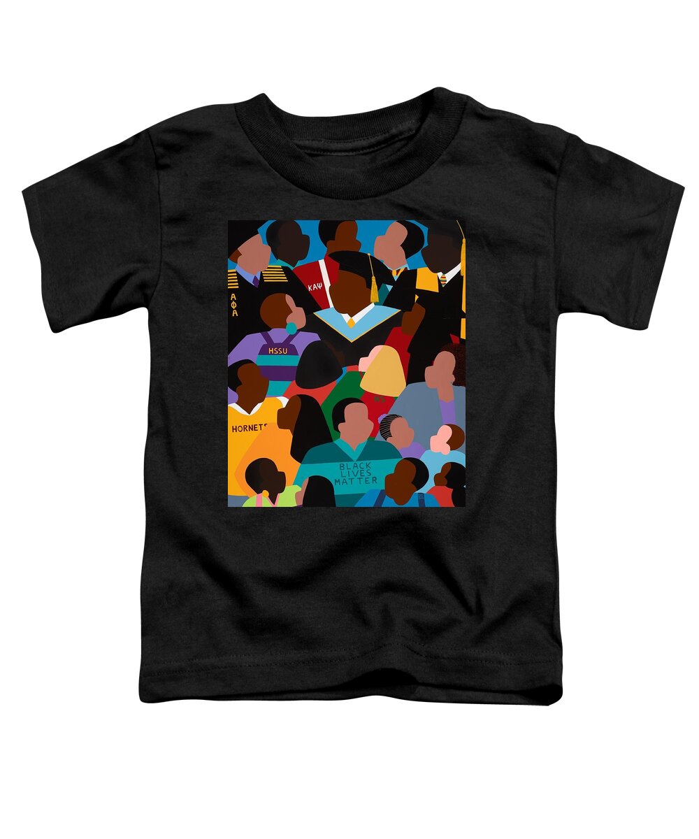 Black Lives Matter Toddler T-Shirt featuring the painting Called to Serve Inspiring Change by Synthia SAINT JAMES