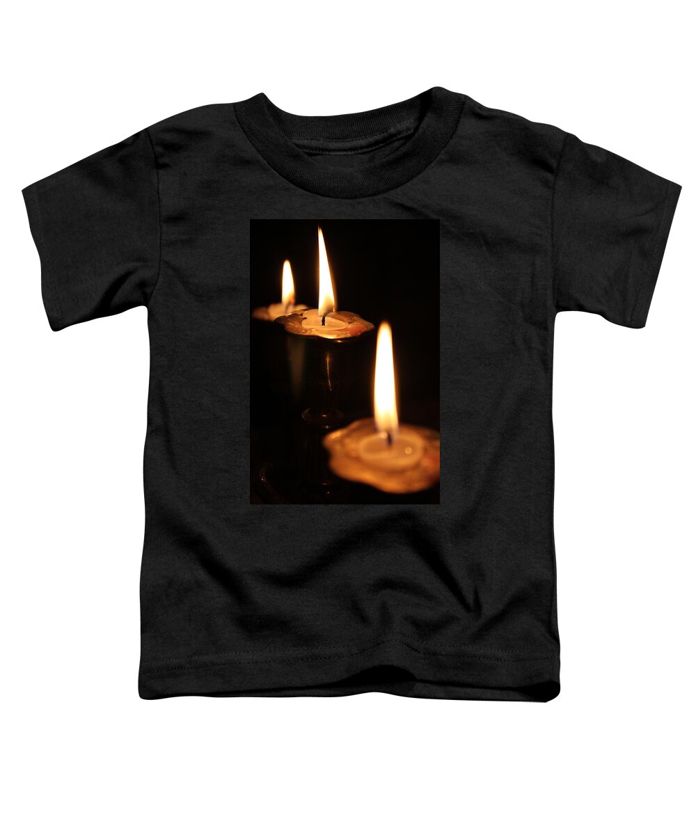 Candles Toddler T-Shirt featuring the photograph Candlelight by Lauri Novak