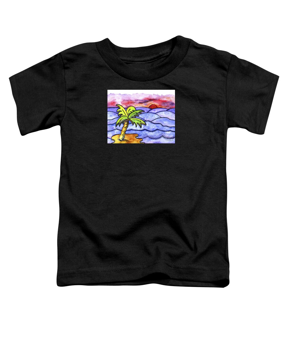 Palm Toddler T-Shirt featuring the painting Rolling Seas by Diane Thornton