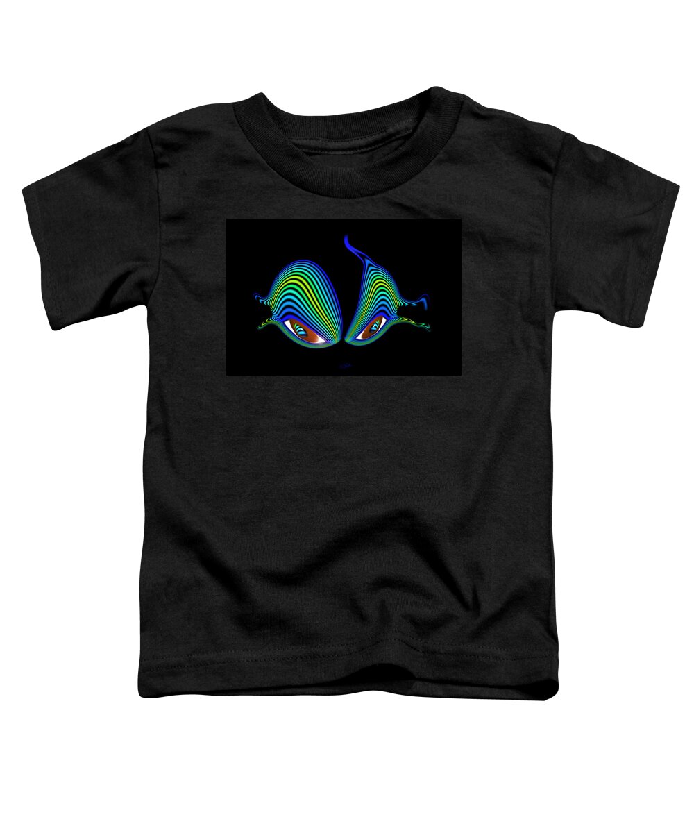 Eyes Toddler T-Shirt featuring the painting Cat's Eyes by Charles Stuart