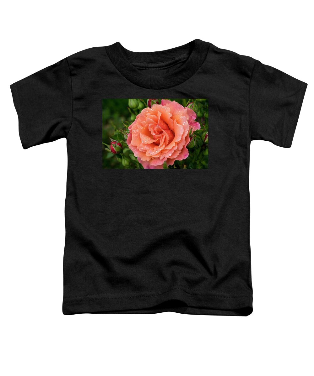 Flowers Toddler T-Shirt featuring the photograph Caught in the rain by Steven Clark
