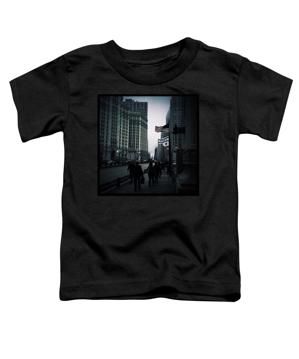 Illinois Toddler T-Shirt featuring the photograph Chicago City Fog by Frank J Casella