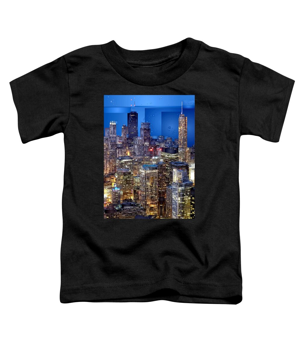 Rafael Salazar Toddler T-Shirt featuring the digital art Chicago. Illinois by Rafael Salazar