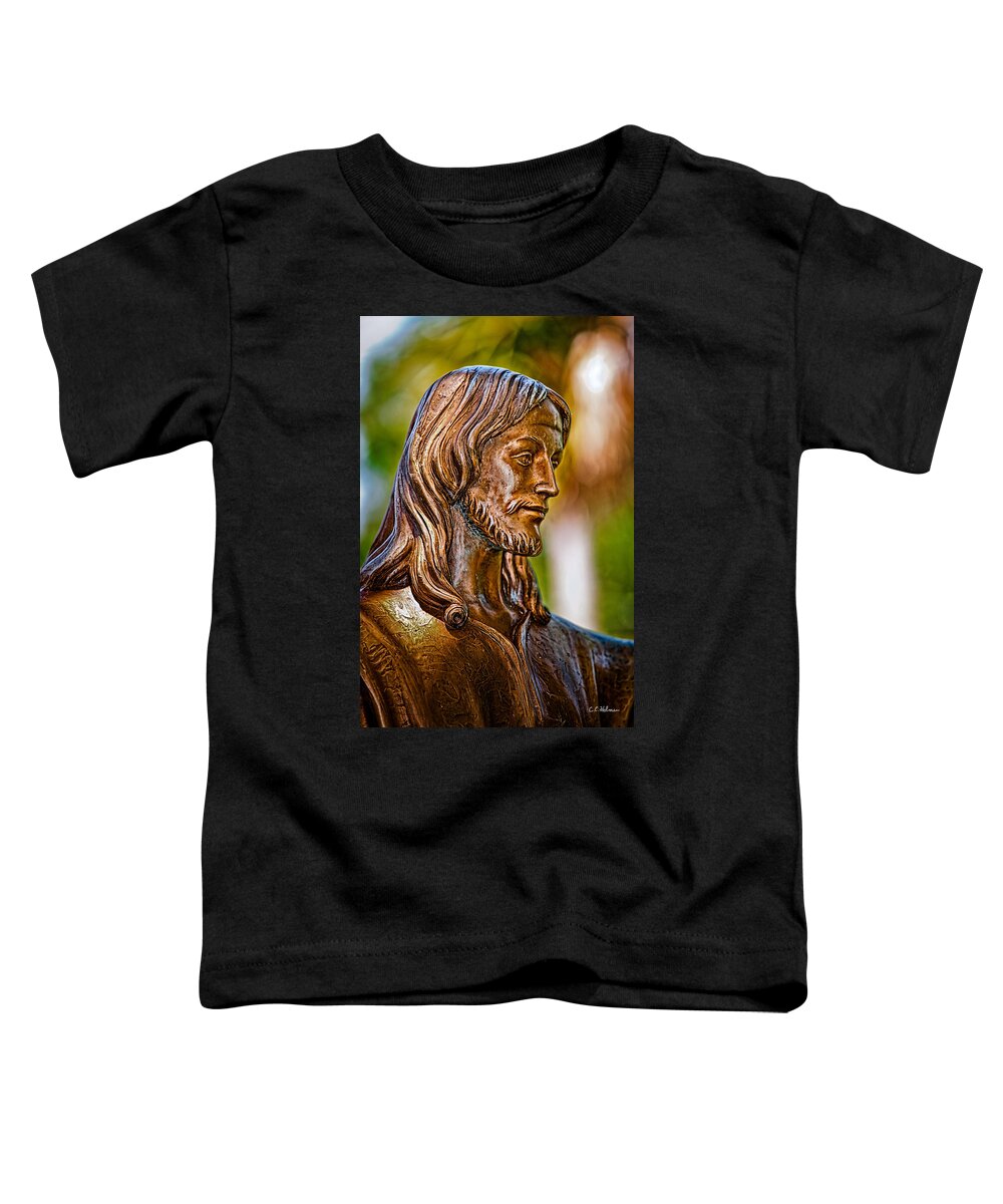 Statue Toddler T-Shirt featuring the photograph Christ in Bronze by Christopher Holmes