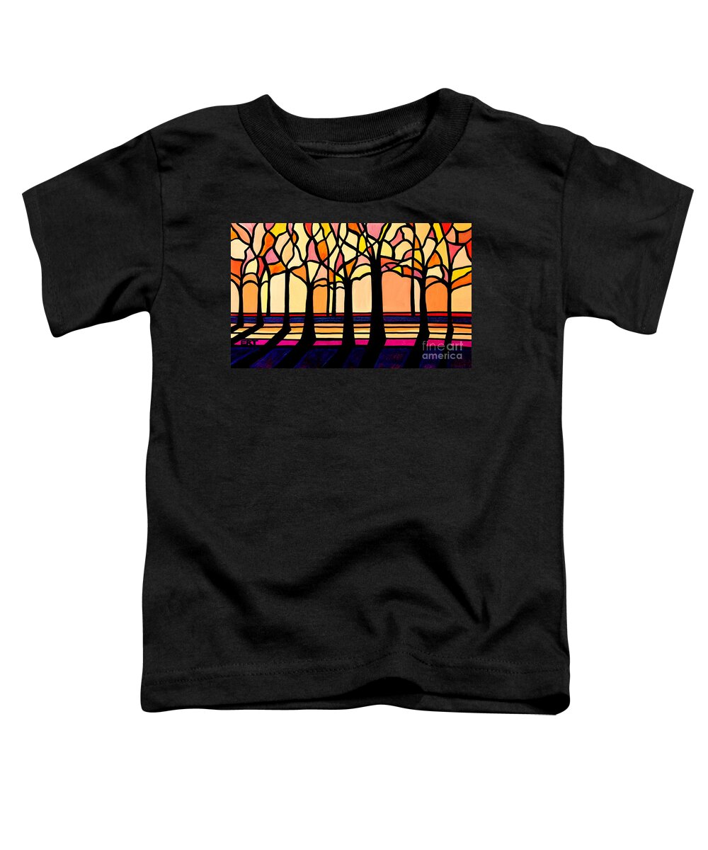 Landscape Toddler T-Shirt featuring the painting Citrus Glass Trees by Elizabeth Robinette Tyndall