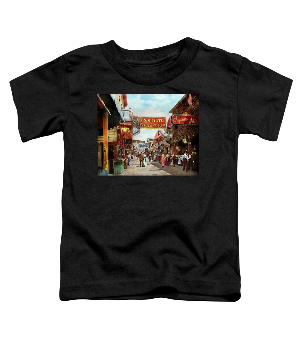 New York Toddler T-Shirt featuring the photograph City - Coney Island NY - Bowery Beer 1903 by Mike Savad