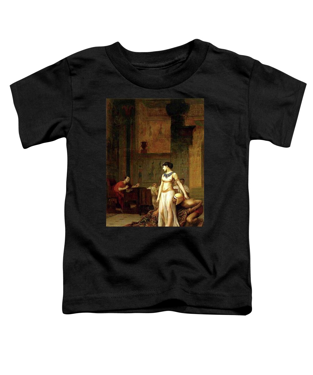 Cleopatra Toddler T-Shirt featuring the painting Cleopatra Before Caesar by Jean Leon Gerome