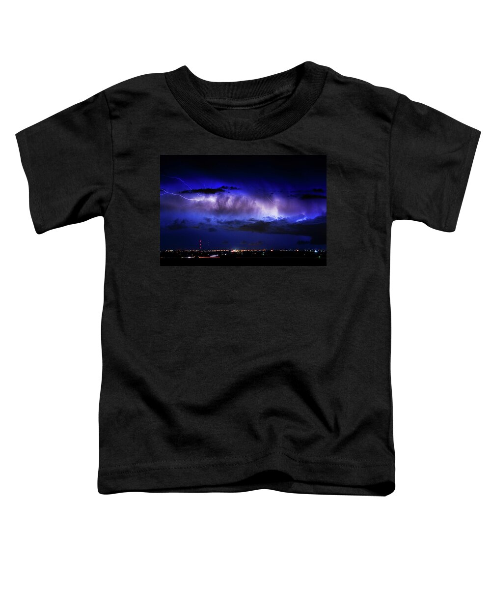 Bouldercounty Toddler T-Shirt featuring the photograph Cloud to Cloud Lightning Boulder County Colorado by James BO Insogna