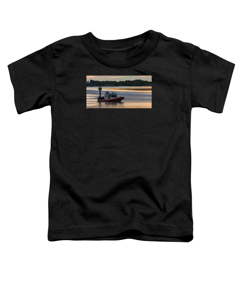 Boat Toddler T-Shirt featuring the photograph Coast Guard Defender by Ed Gleichman