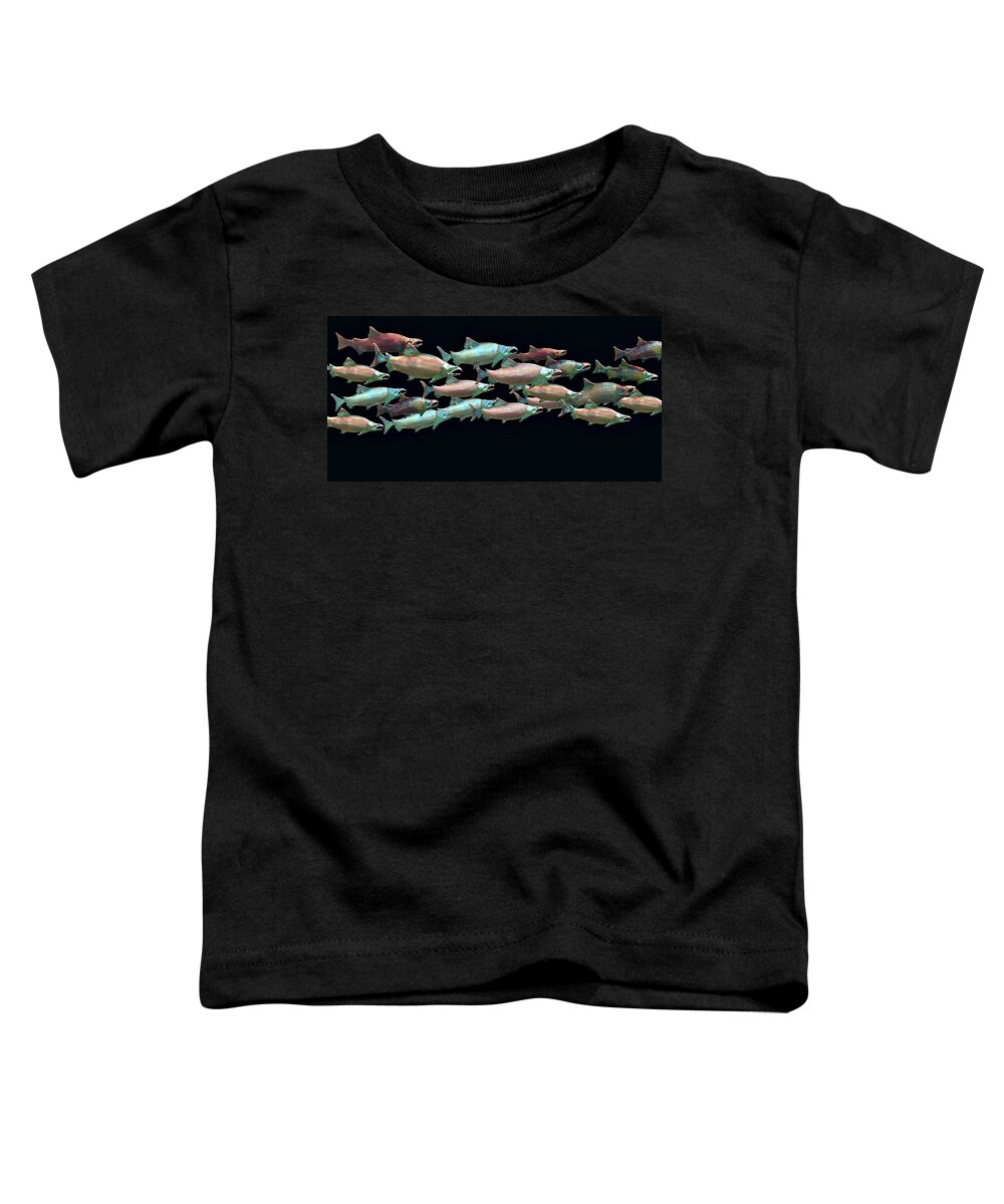 Salmon Toddler T-Shirt featuring the photograph Coho Migration by Jeff Burgess