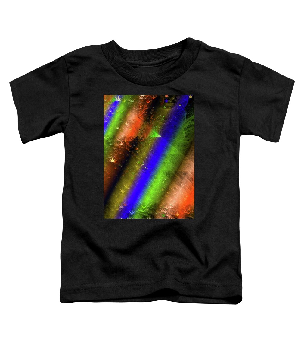 Weed Art Toddler T-Shirt featuring the digital art Colorful abstract Weed Art by Matthias Hauser