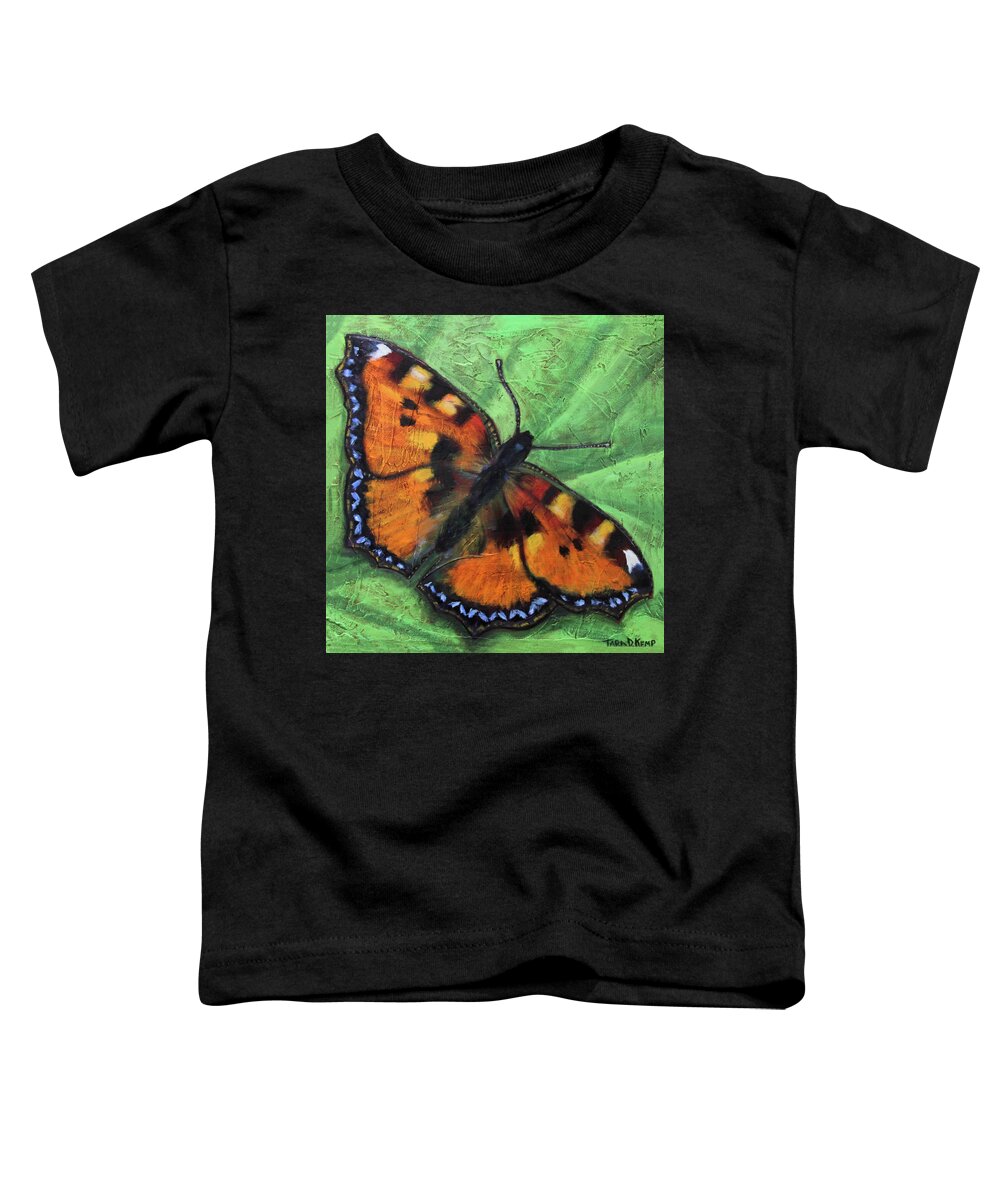 Eugene Toddler T-Shirt featuring the painting Tortoiseshell Butterfly by Tara D Kemp