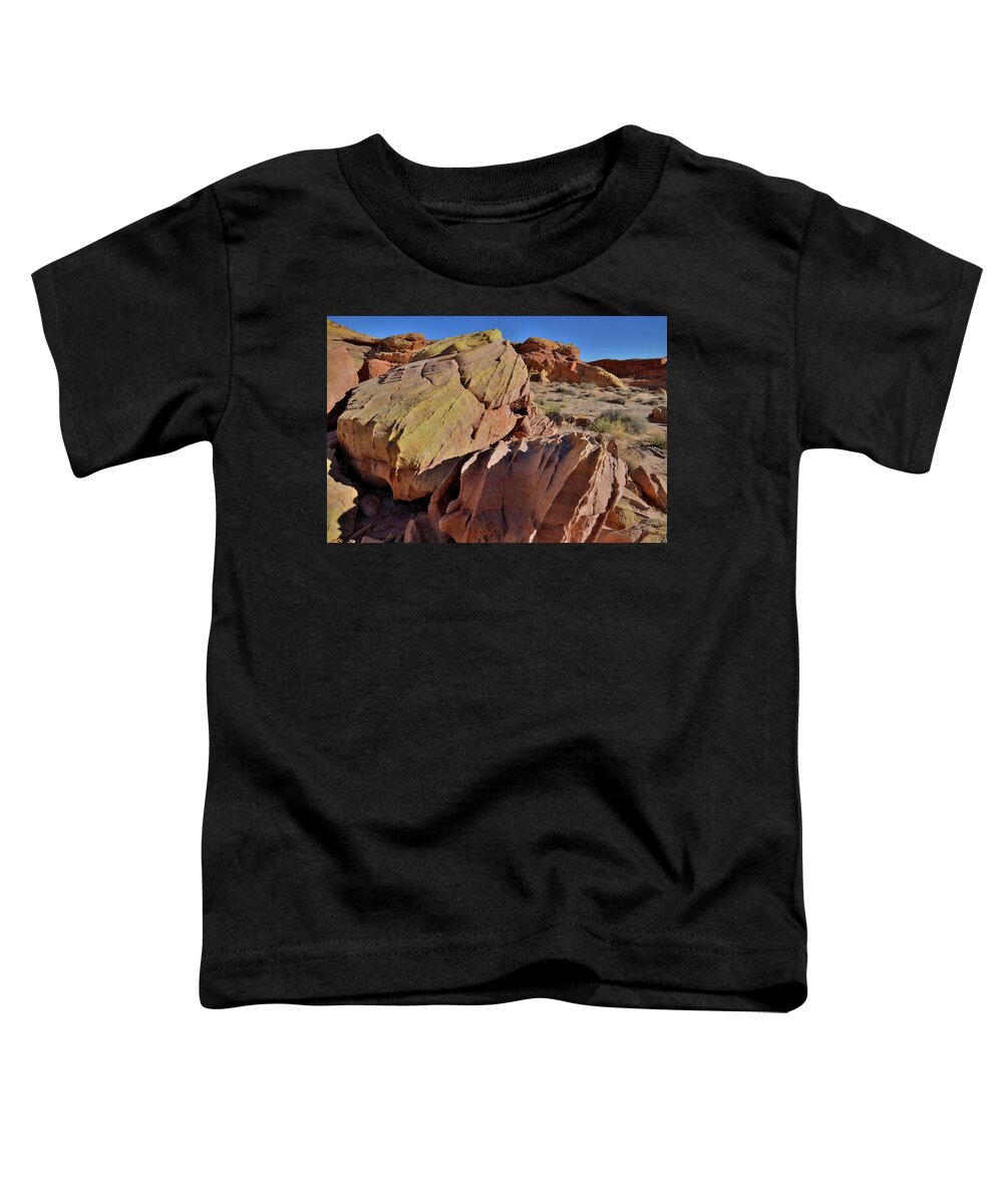 Valley Of Fire State Park Toddler T-Shirt featuring the photograph Colorful Sandstone in Wash 3 of Valley of Fire by Ray Mathis