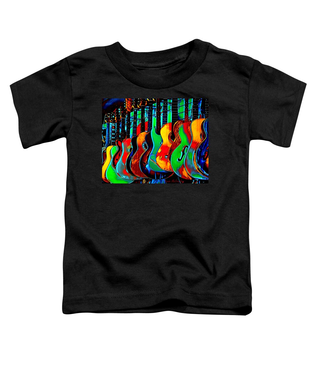Guitars Toddler T-Shirt featuring the digital art Colour of Music by Pennie McCracken