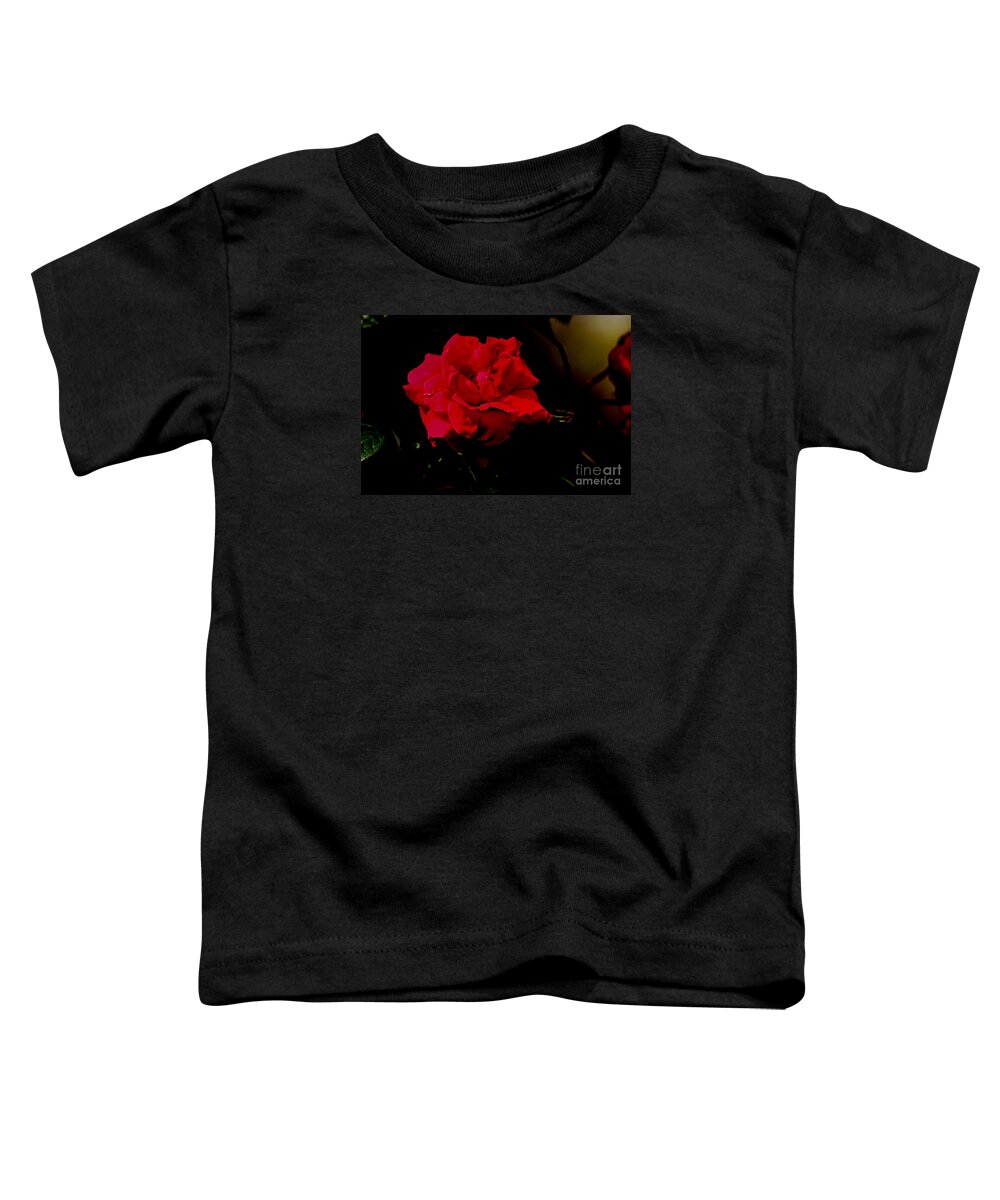 Crimson Toddler T-Shirt featuring the photograph Crimson Rose by Cassandra Buckley