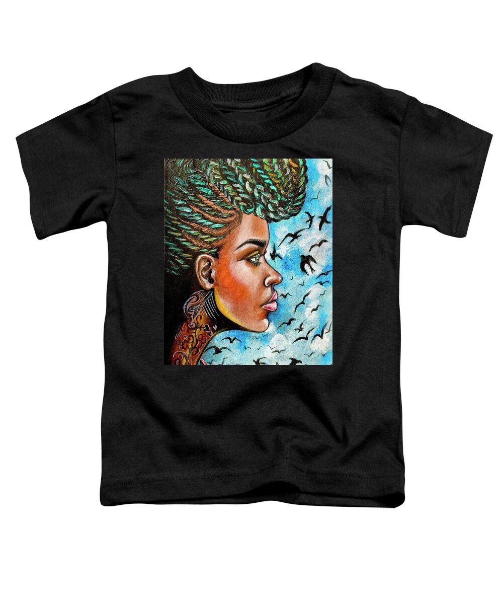 Ria Toddler T-Shirt featuring the painting Crowned Royal by Artist RiA